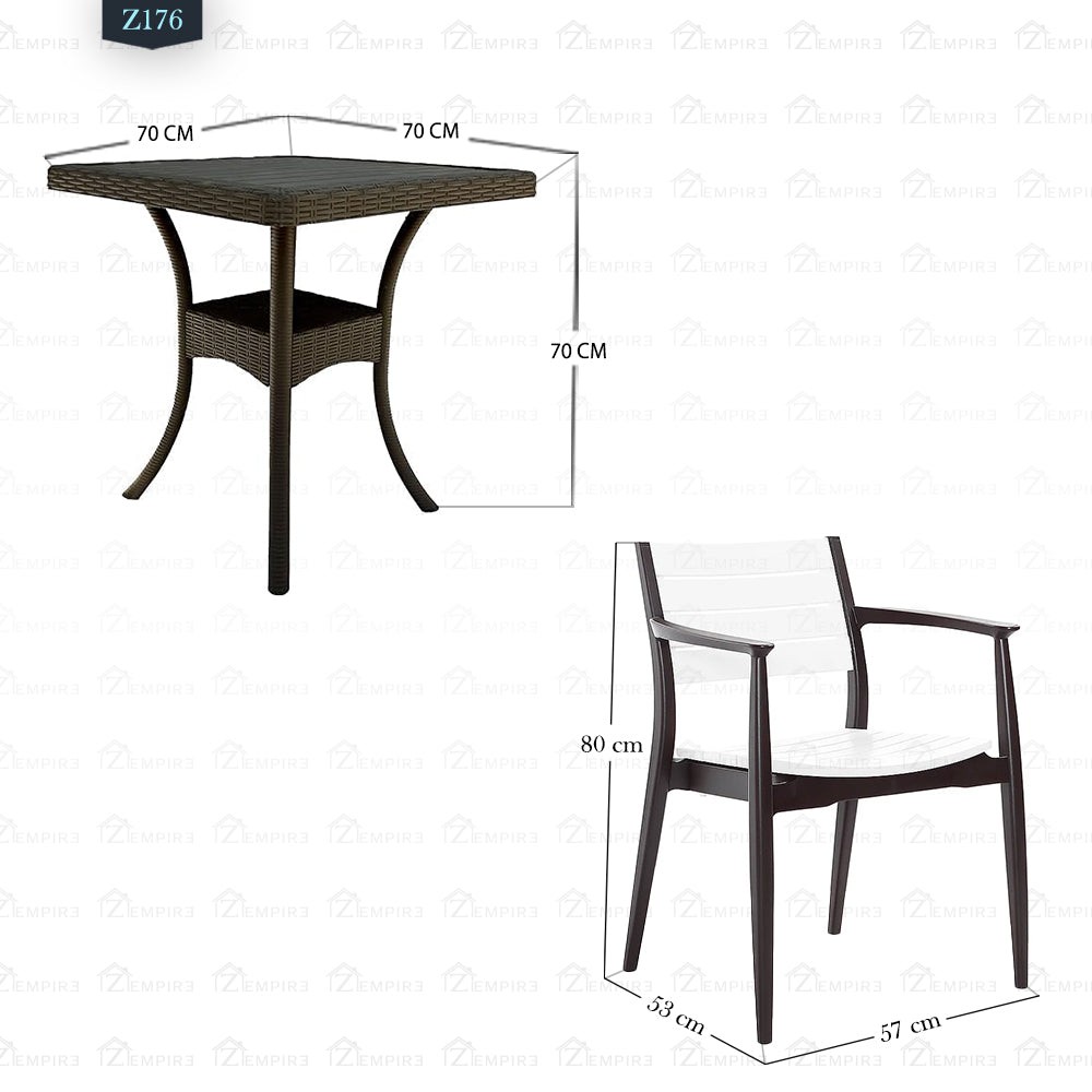 4 Chair and Plastic Table Set - Z176