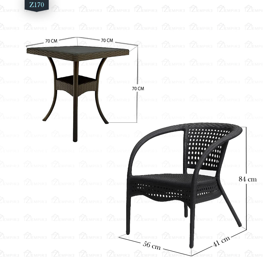 4 Chair and Plastic Table Set - Z170