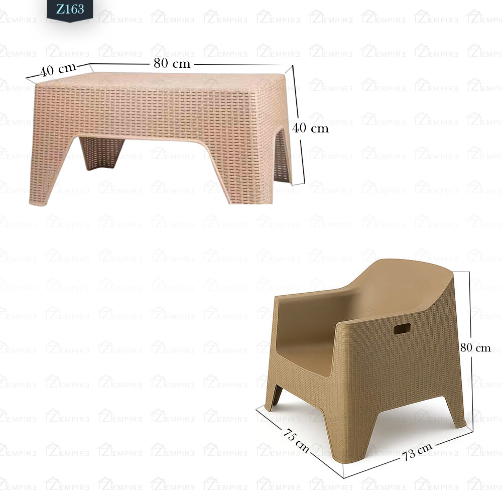 4 Chair and Plastic Table Set - Z163