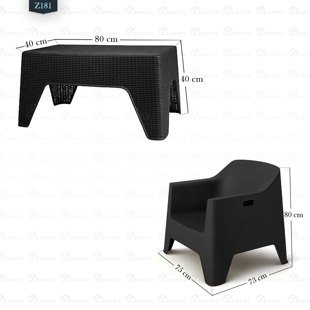 Set of 4 Chairs and 2 Plastic Tables - Z181