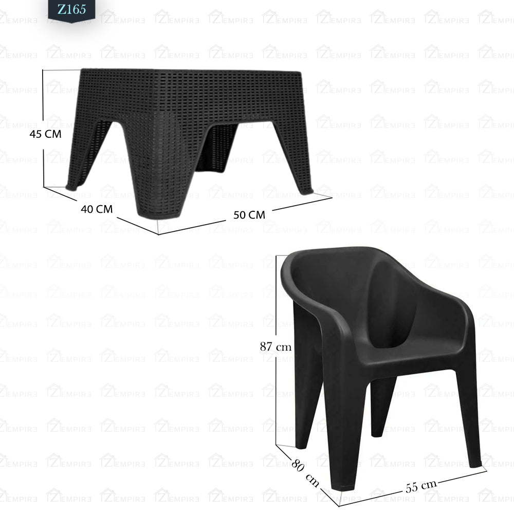 4 Chair and Plastic Table Set - Z165
