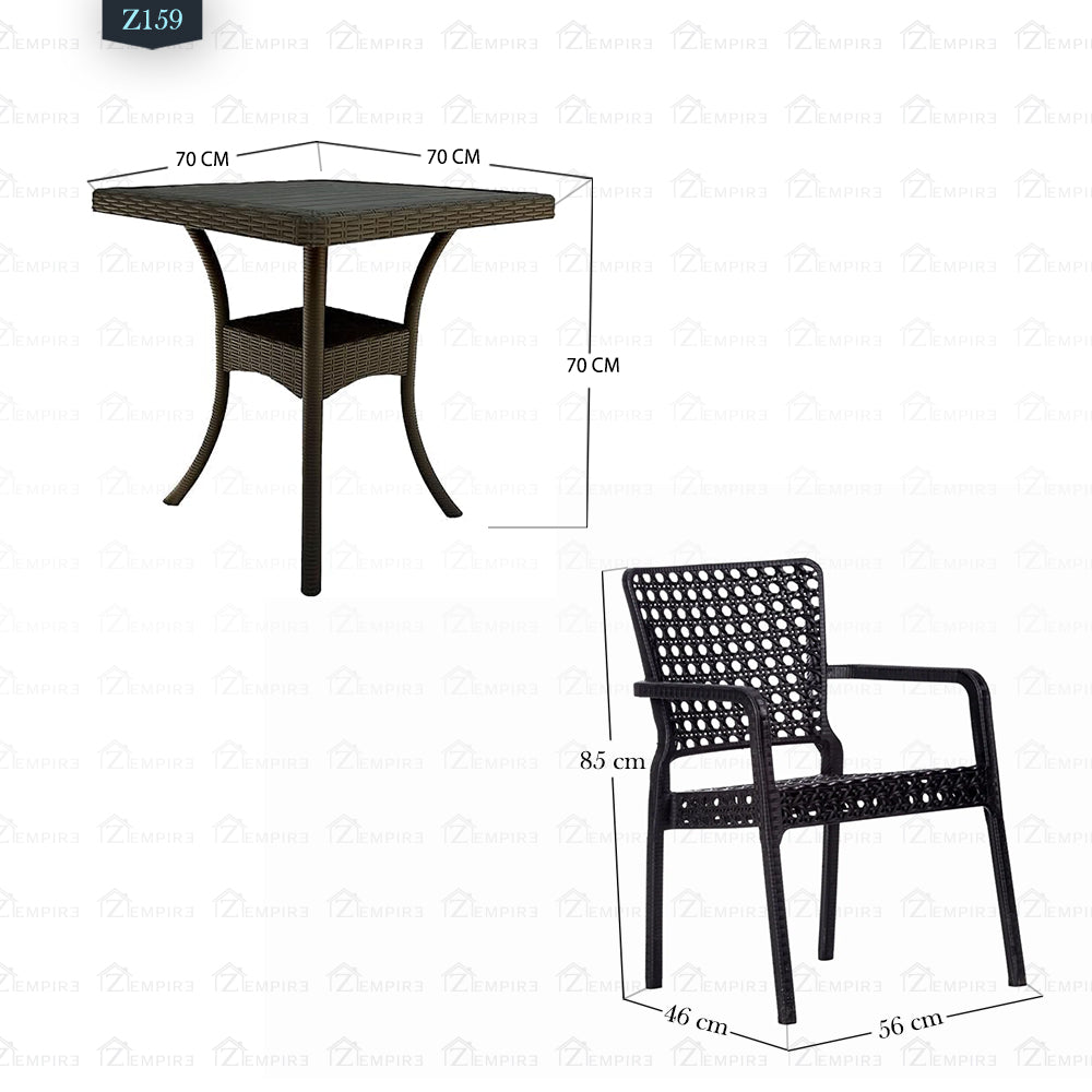 4 Chair and Plastic Table Set - Z159