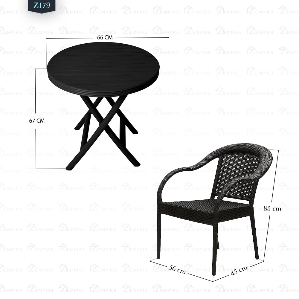 4 Chair and Plastic Table Set - Z179
