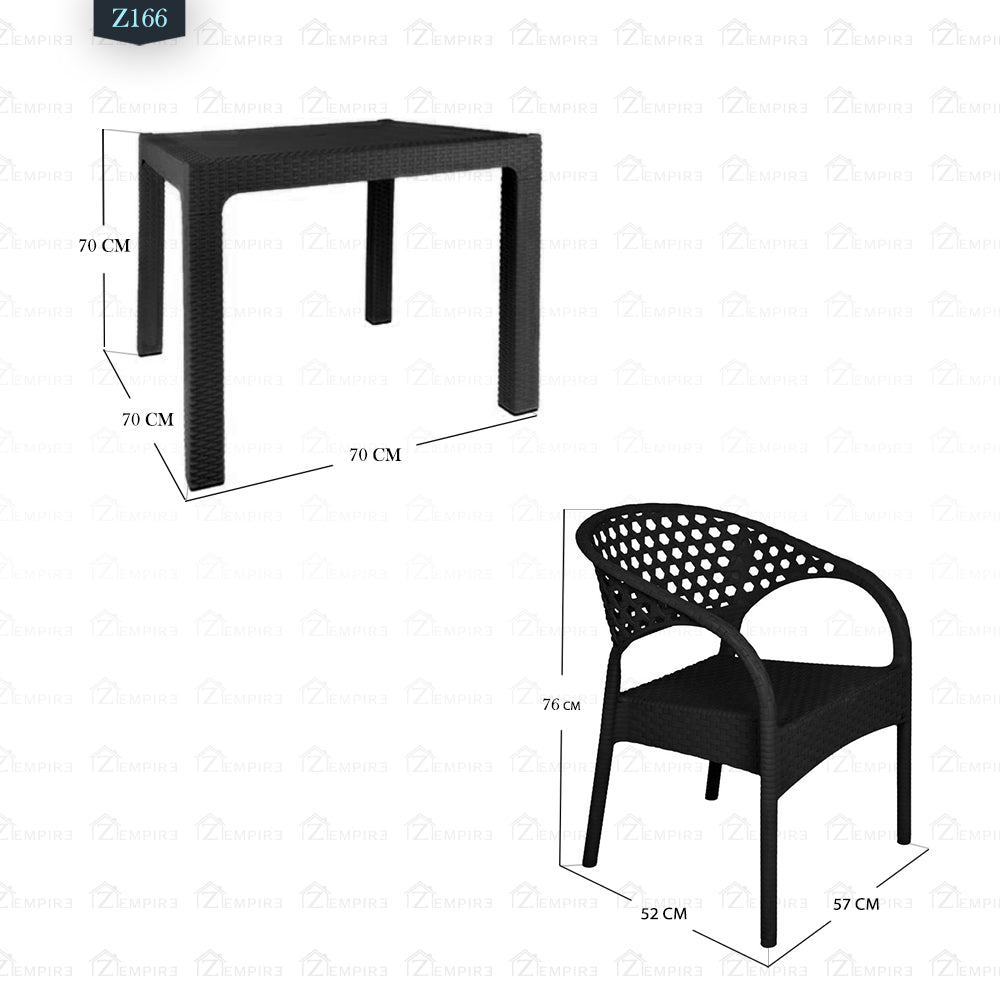 4 Chair and Plastic Table Set - Z166