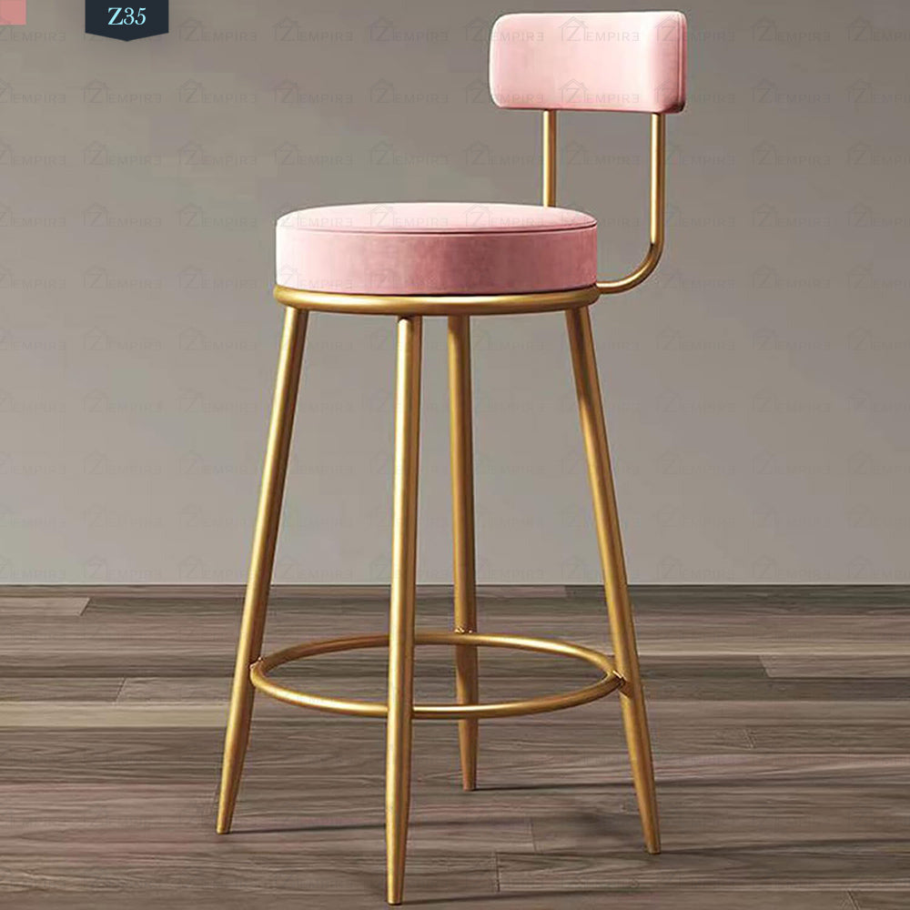 Metal and velvet fabric bar stool - Z35
