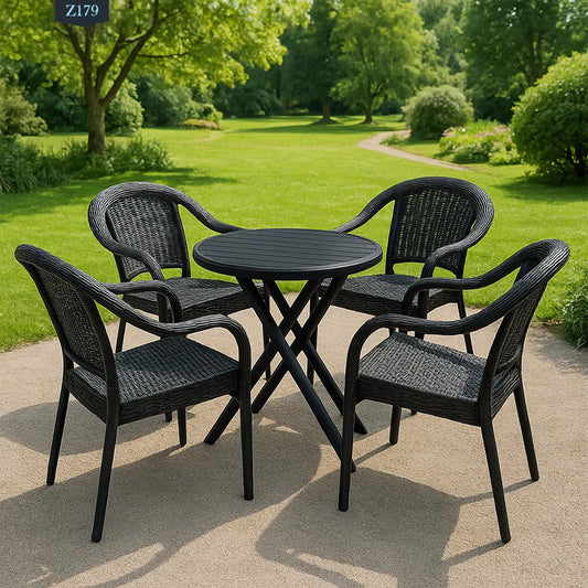 4 Chair and Plastic Table Set - Z179