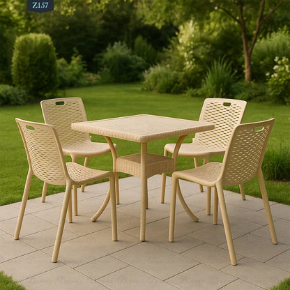 4 Chair and Plastic Table Set - Z157