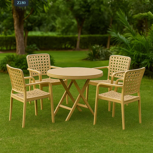 4 Chair and Plastic Table Set - Z180