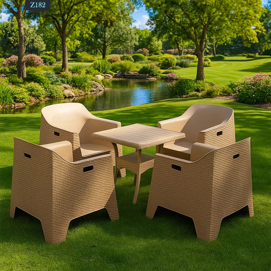 4 Chair and Plastic Table Set - Z182