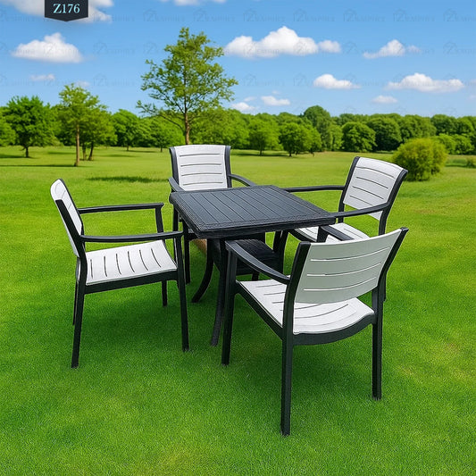 4 Chair and Plastic Table Set - Z176