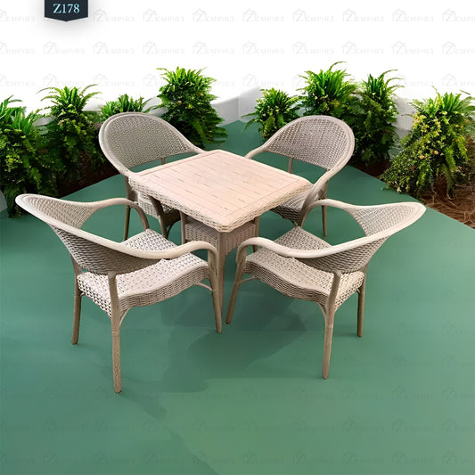 4 Chair and Plastic Table Set - Z178