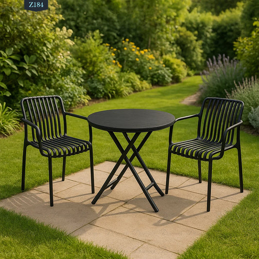 Set of 2 Chairs and Plastic Table - Z184