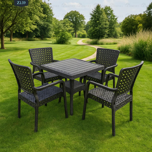 4 Chair and Plastic Table Set - Z159