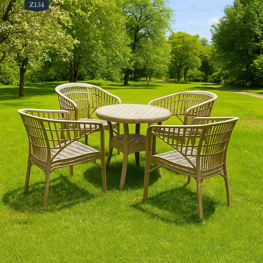 4 Chair and Plastic Table Set - Z154