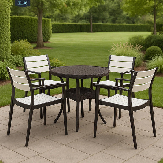 4 Chair and Plastic Table Set - Z156