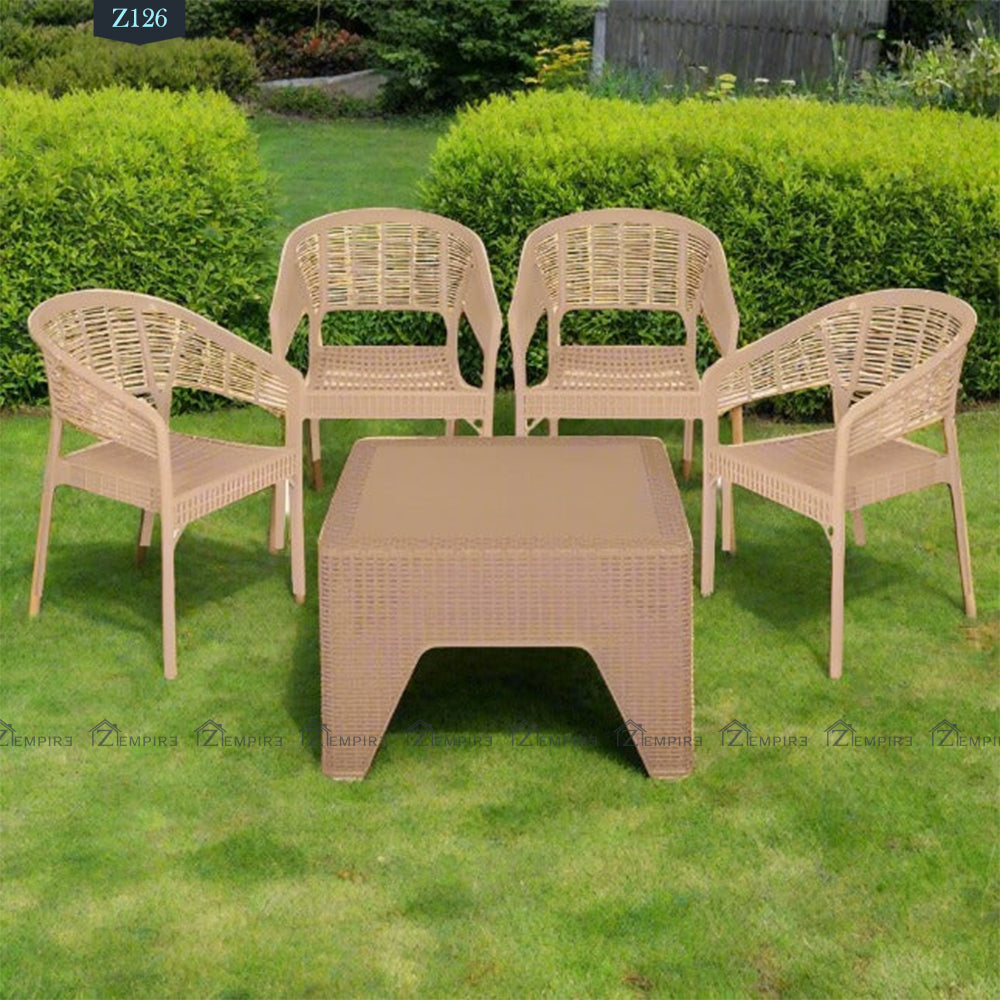 Set of 4 chairs and plastic table - Z126