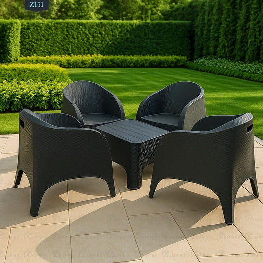 4 Chair and Plastic Table Set - Z161