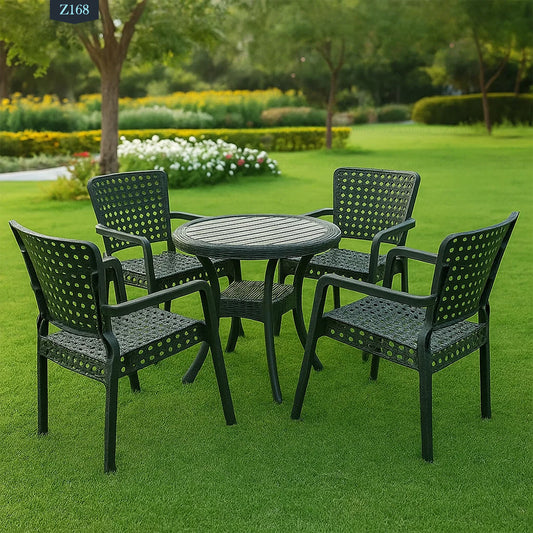 4 Chair and Plastic Table Set - Z168