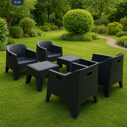Set of 4 Chairs and 2 Plastic Tables - Z181