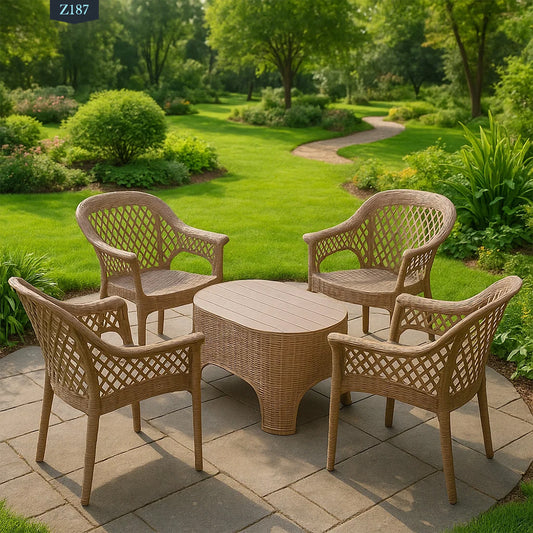 Set of 4 Chairs and Plastic Table - Z187
