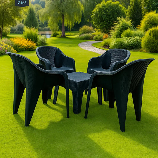 4 Chair and Plastic Table Set - Z165