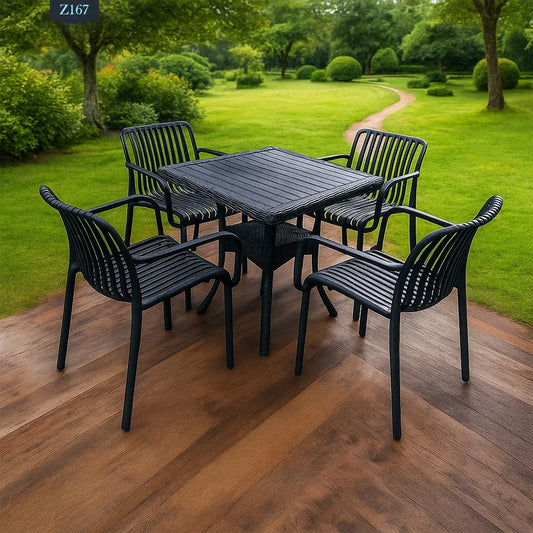 4 Chair and Plastic Table Set - Z167