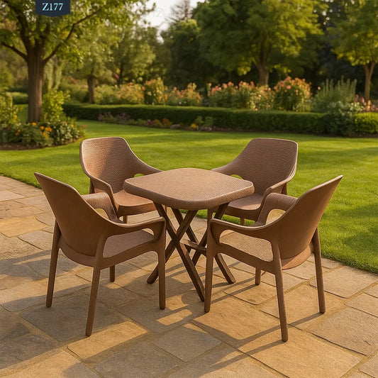 4 Chair and Plastic Table Set - Z177
