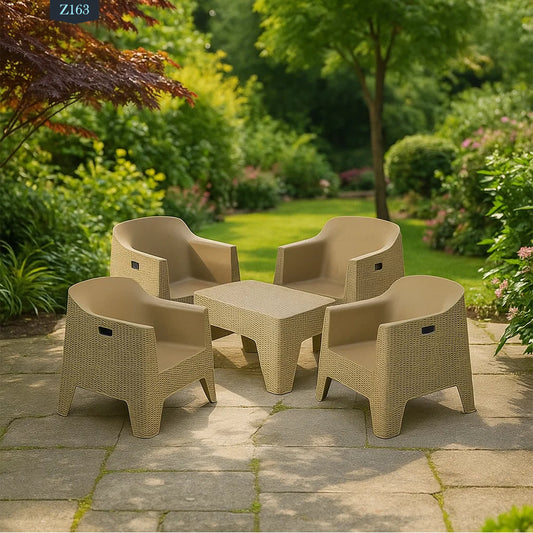 4 Chair and Plastic Table Set - Z163