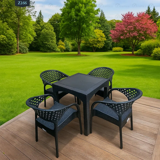 4 Chair and Plastic Table Set - Z166