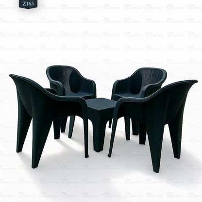 4 Chair and Plastic Table Set - Z165