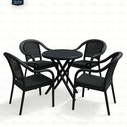 4 Chair and Plastic Table Set - Z179