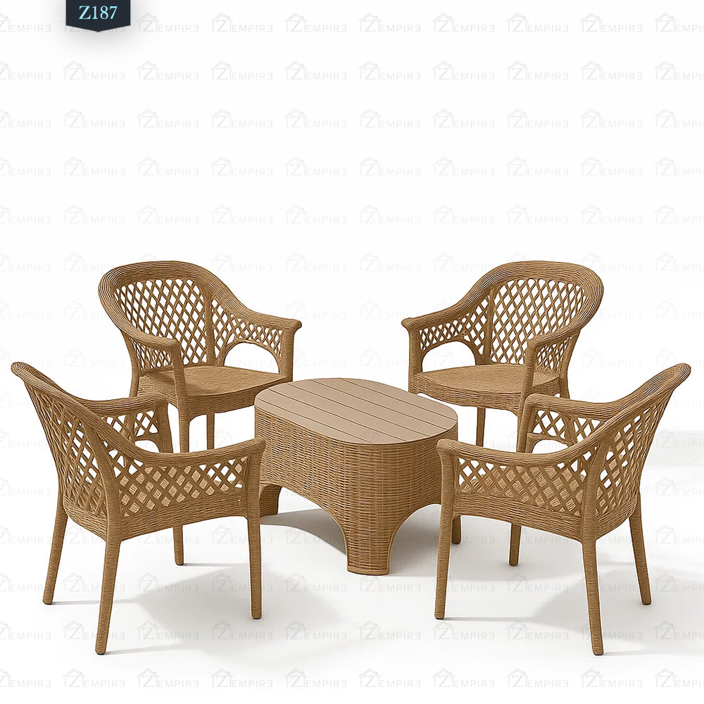 Set of 4 Chairs and Plastic Table - Z187