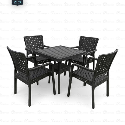 4 Chair and Plastic Table Set - Z159