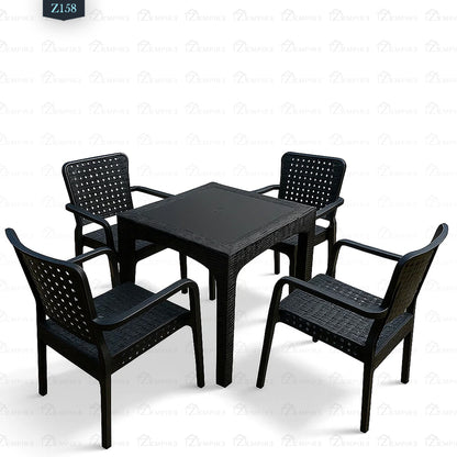 4 Chair and Plastic Table Set - Z158
