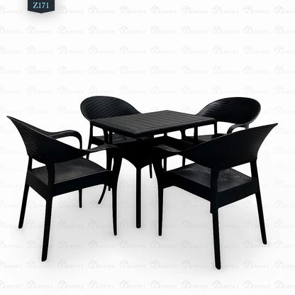 4 Chair and Plastic Table Set - Z171