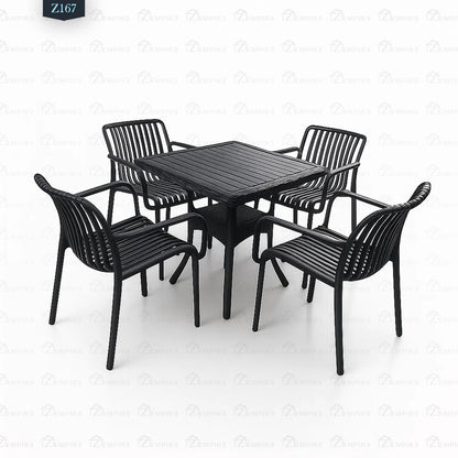 4 Chair and Plastic Table Set - Z167
