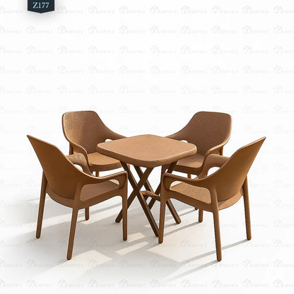 4 Chair and Plastic Table Set - Z177