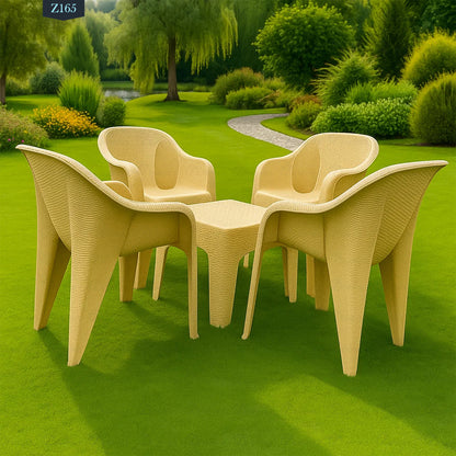 4 Chair and Plastic Table Set - Z165