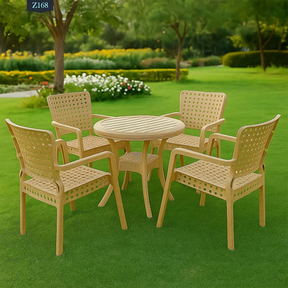 4 Chair and Plastic Table Set - Z168