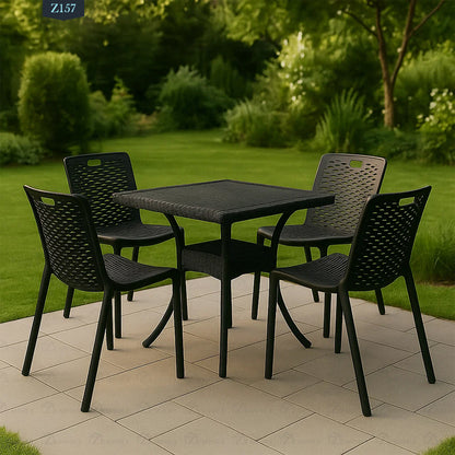 4 Chair and Plastic Table Set - Z157