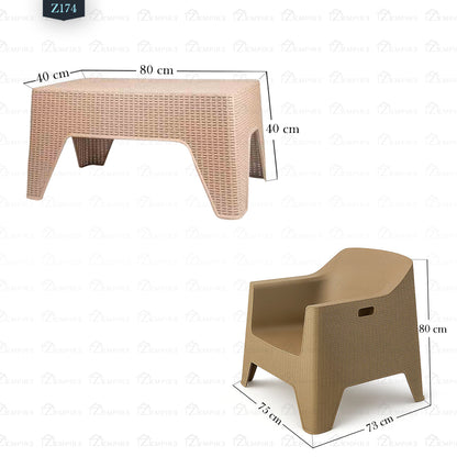 Set of 2 Chairs and Plastic Table - Z174