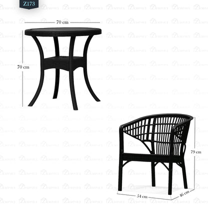 4 Chair and Plastic Table Set - Z173
