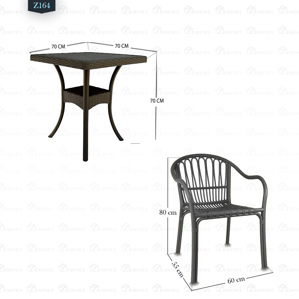 4 Chair and Plastic Table Set - Z164