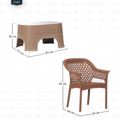 Set of 4 Chairs and Plastic Table - Z187