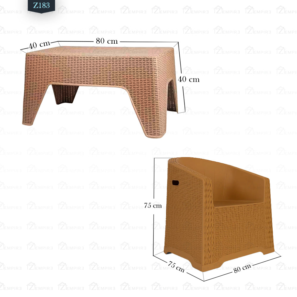 Set of 2 Chairs and Plastic Table - Z183