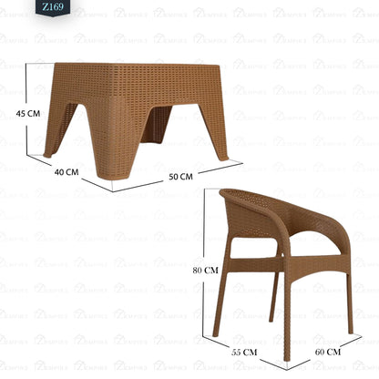 2 Chair and Plastic Table Set - Z169