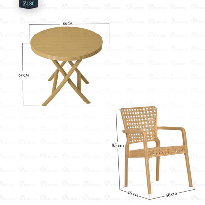 4 Chair and Plastic Table Set - Z180