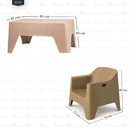 4 Chair and Plastic Table Set - Z163