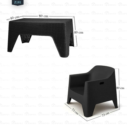 Set of 4 Chairs and 2 Plastic Tables - Z181